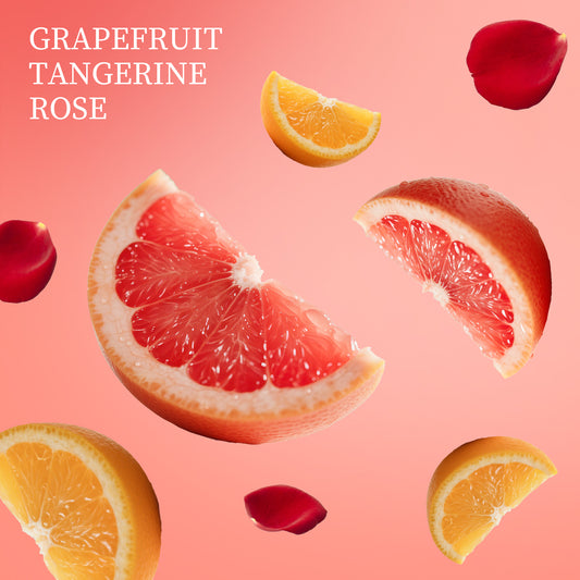 Grapefruit scented refillable travel hand sanitizer spray with aloe