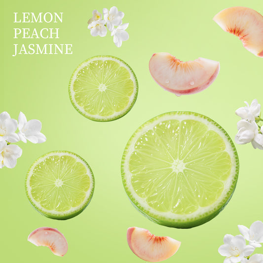 Lemon scented refillable travel hand sanitizer spray with aloe