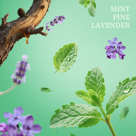 Mint scented refillable travel hand sanitizer spray with aloe