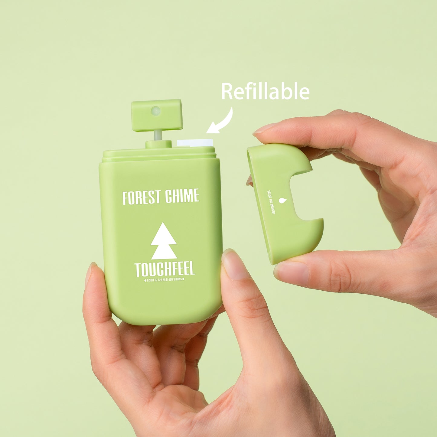 Mini refillable hand sanitizer spray with hydrating aloe formula