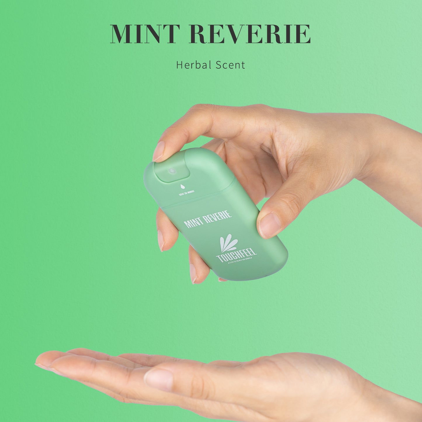 Moisturizing pocket-size hand sanitizer with mint scent