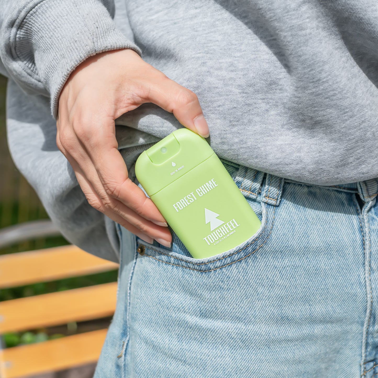 Portable hand sanitizer power mist, refillable and quick-drying