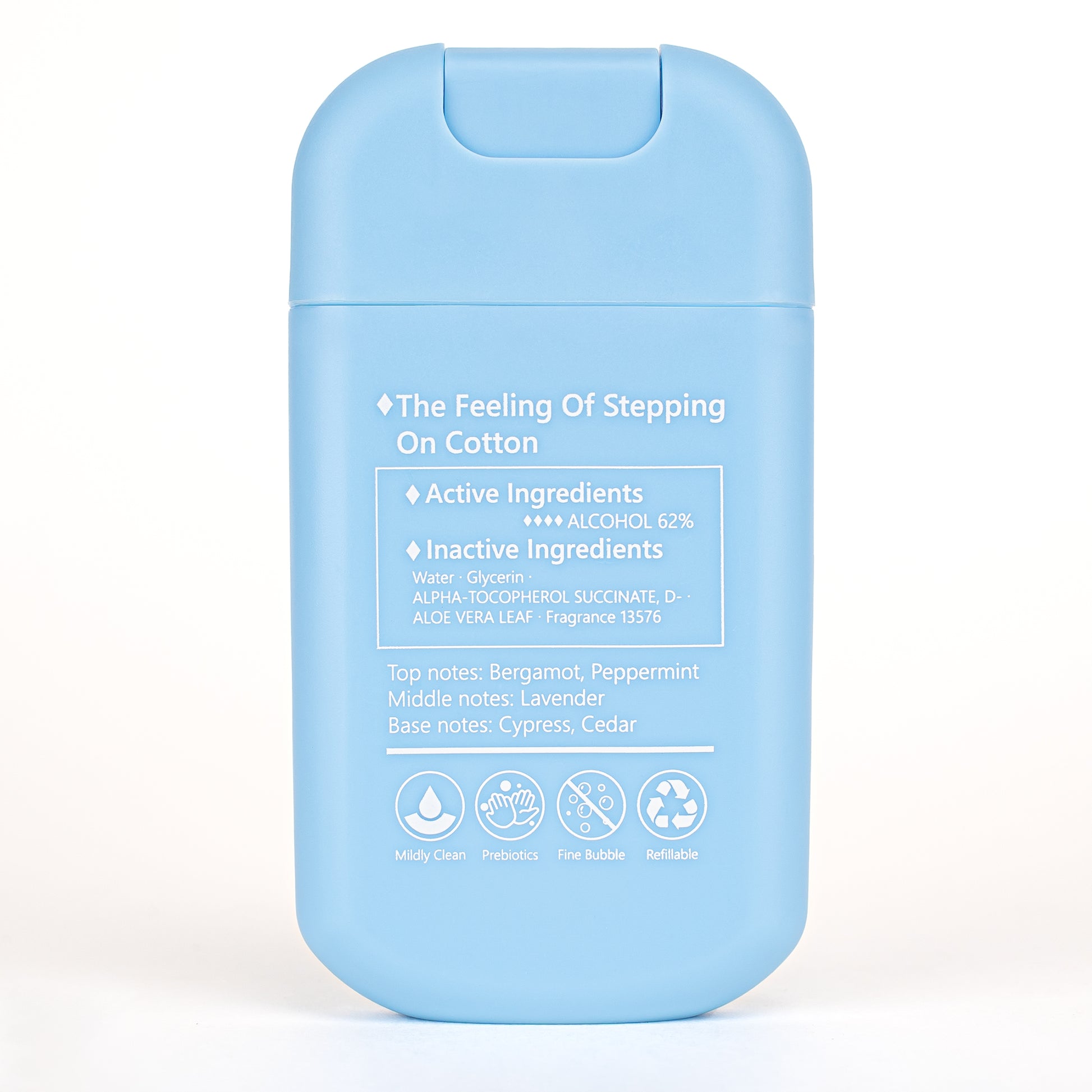 Travel hand sanitizer power mist, refillable and portable