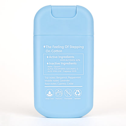 Travel hand sanitizer power mist, refillable and portable